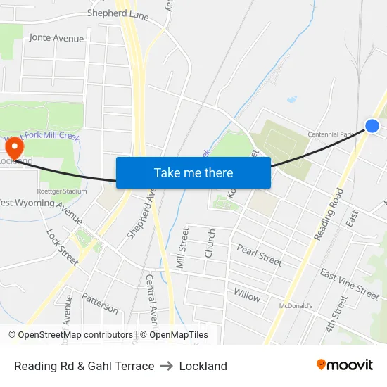 Reading Rd & Gahl Terrace to Lockland map