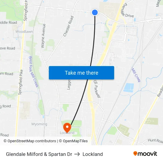 Glendale Milford & Spartan Dr to Lockland map