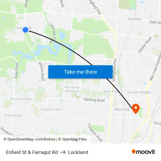Enfield St & Farragut Rd to Lockland map
