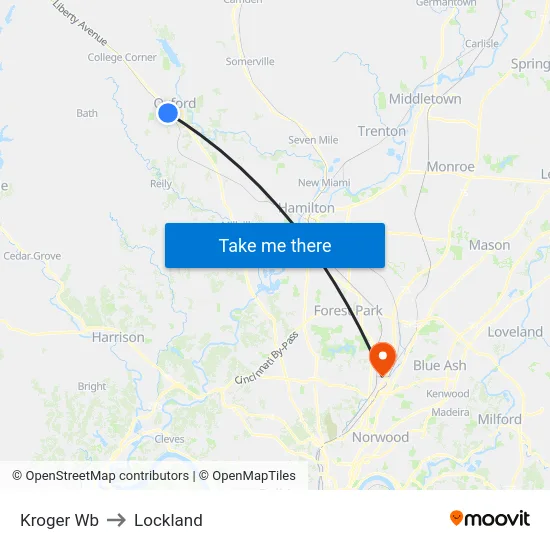 Kroger Wb to Lockland map