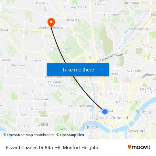Ezzard Charles Dr 845 to Monfort Heights map