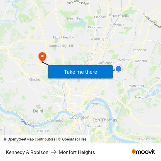 Kennedy & Robison to Monfort Heights map