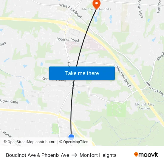 Boudinot Ave & Phoenix Ave to Monfort Heights map