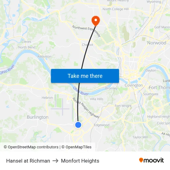 Hansel at Richman to Monfort Heights map
