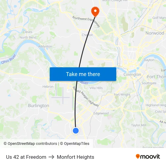 Us 42 at Freedom to Monfort Heights map