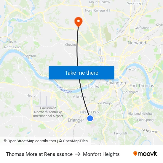 Thomas More at Renaissance to Monfort Heights map