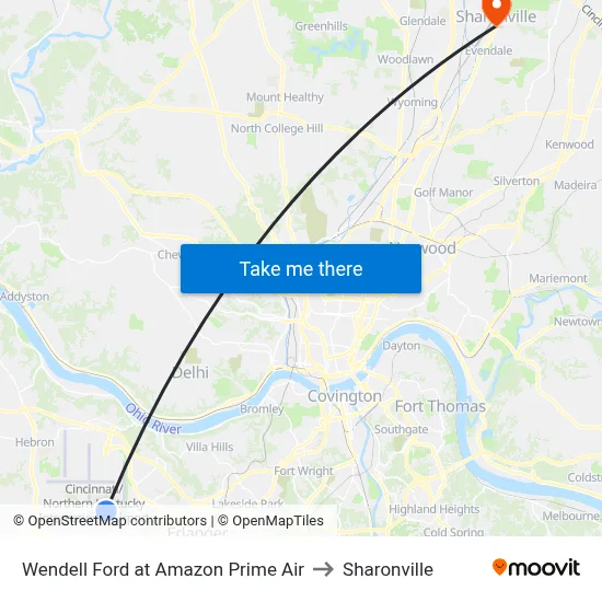 Wendell Ford at Amazon Prime Air to Sharonville map
