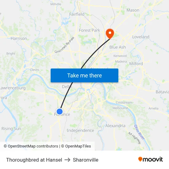 Thoroughbred at Hansel to Sharonville map