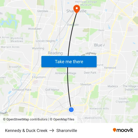Kennedy & Duck Creek to Sharonville map