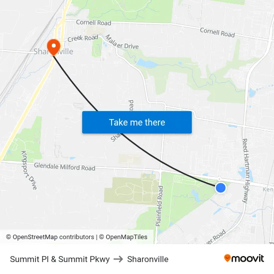 Summit Pl & Summit Pkwy to Sharonville map