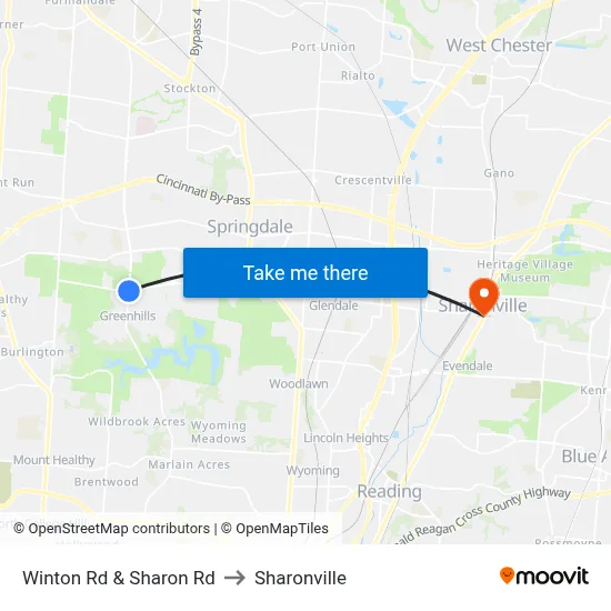 Winton Rd & Sharon Rd to Sharonville map