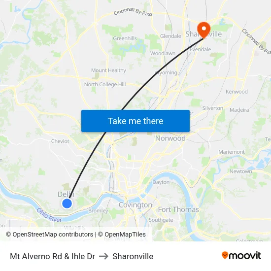 Mt Alverno Rd & Ihle Dr to Sharonville map
