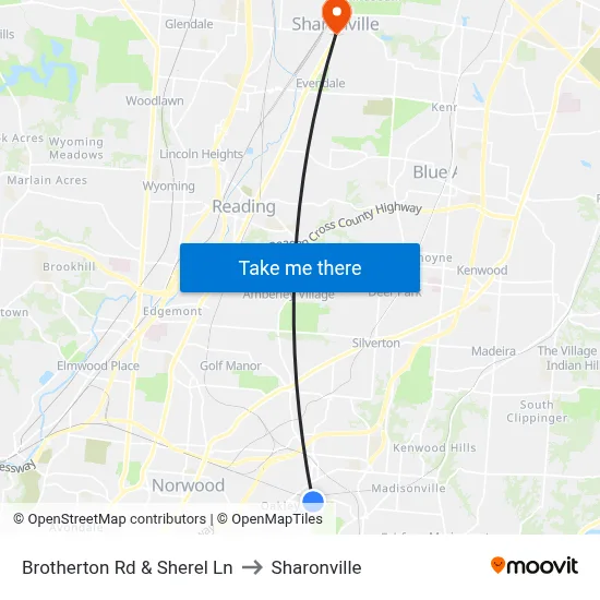 Brotherton Rd & Sherel Ln to Sharonville map