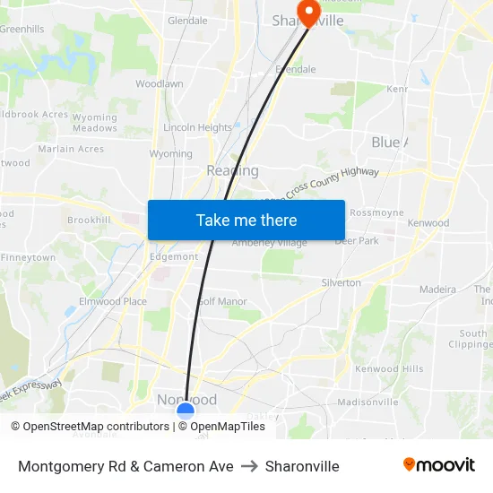Montgomery Rd & Cameron Ave to Sharonville map