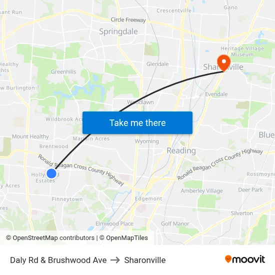 Daly Rd & Brushwood Ave to Sharonville map