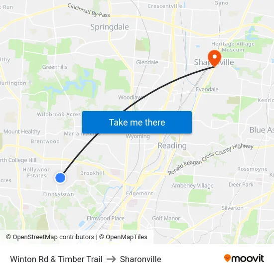 Winton Rd & Timber Trail to Sharonville map