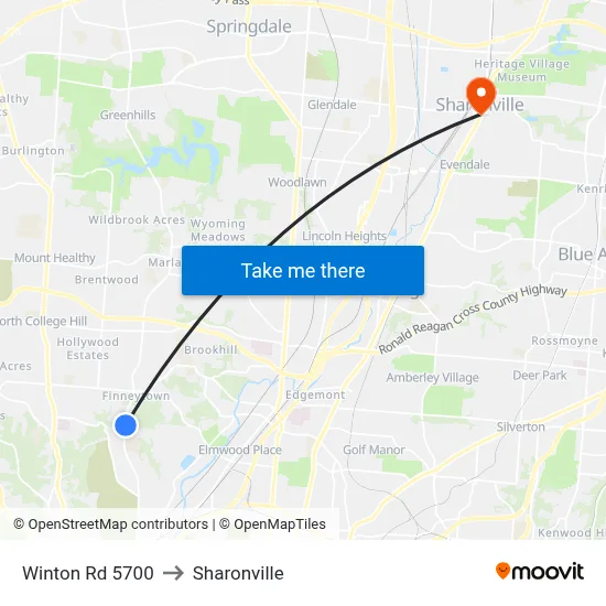 Winton Rd 5700 to Sharonville map