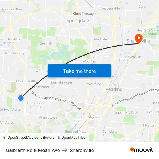 Galbraith Rd & Mearl Ave to Sharonville map