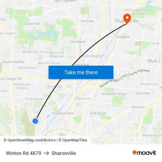 Winton Rd 4879 to Sharonville map