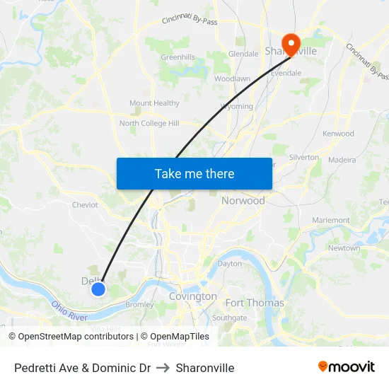 Pedretti Ave & Dominic Dr to Sharonville map