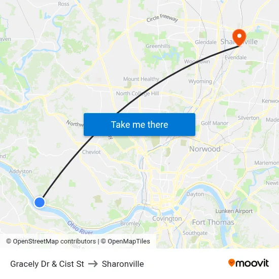 Gracely Dr & Cist St to Sharonville map