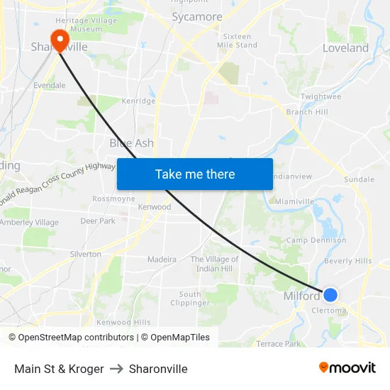 Main St & Kroger to Sharonville map