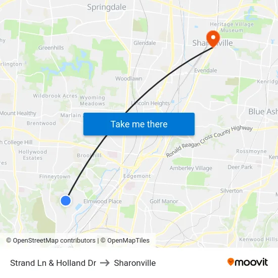 Strand Ln & Holland Dr to Sharonville map