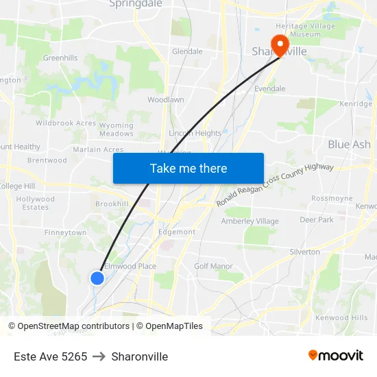 Este Ave 5265 to Sharonville map