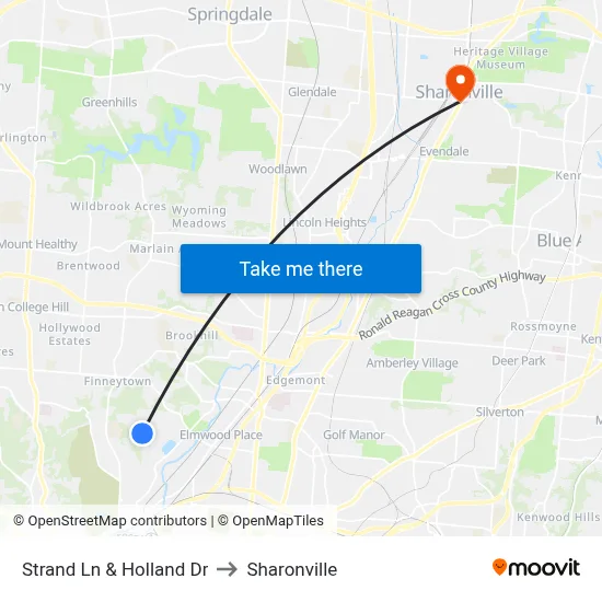 Strand Ln & Holland Dr to Sharonville map