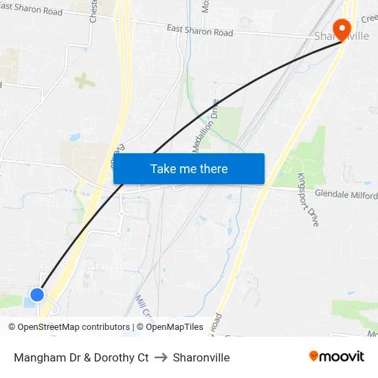 Mangham Dr & Dorothy Ct to Sharonville map