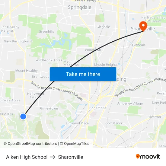 Aiken High School to Sharonville map