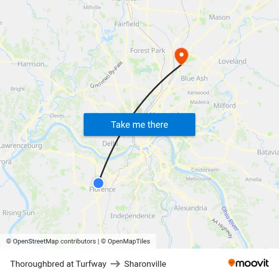 Thoroughbred at Turfway to Sharonville map