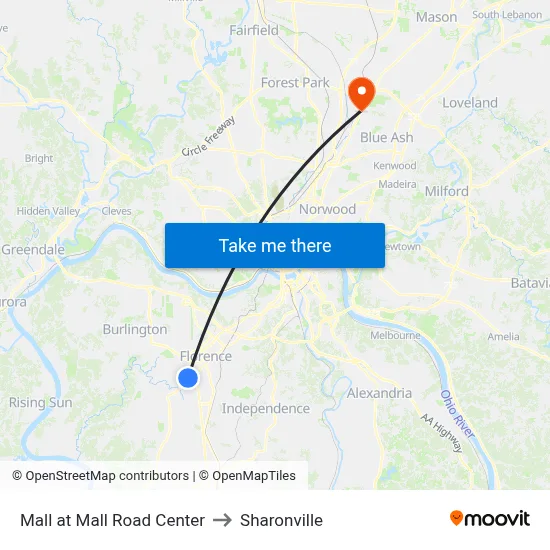 Mall at Mall Road Center to Sharonville map