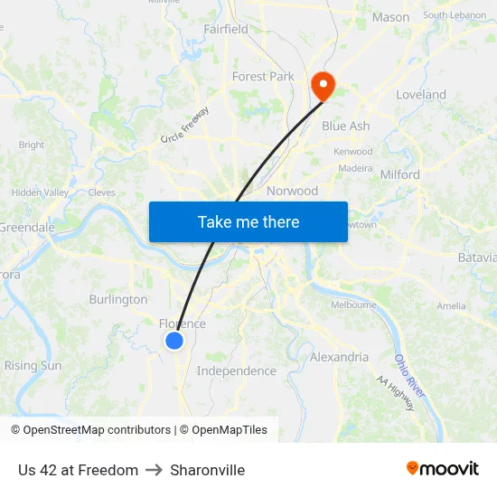Us 42 at Freedom to Sharonville map