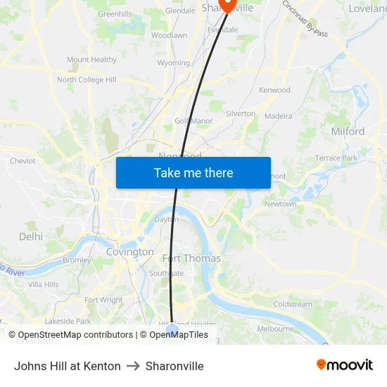 Johns Hill at Kenton to Sharonville map