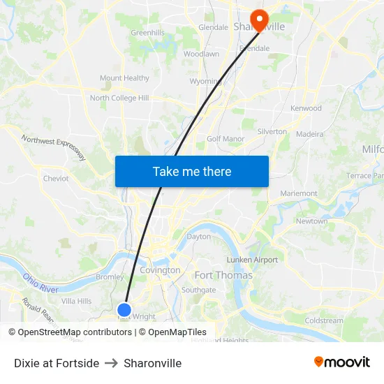 Dixie at Fortside to Sharonville map
