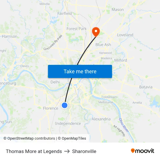 Thomas More at Legends to Sharonville map