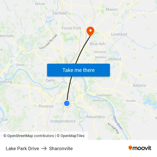Lake Park Drive to Sharonville map