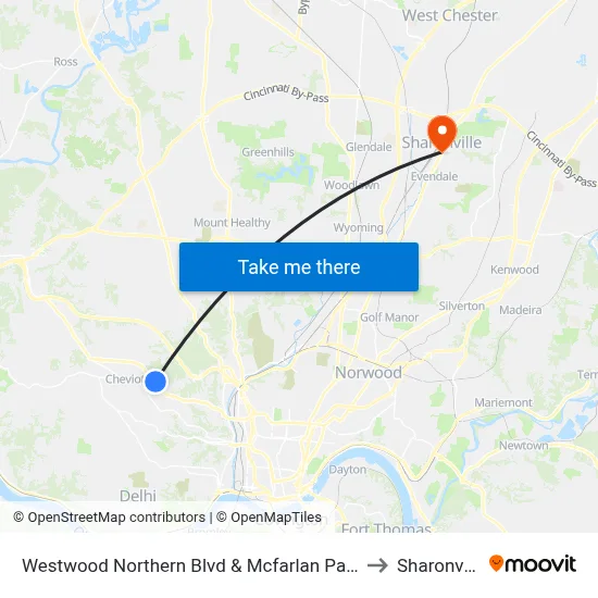 Westwood Northern Blvd & Mcfarlan Park Dr to Sharonville map