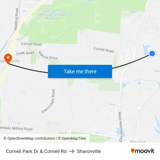 Cornell Park Dr & Cornell Rd to Sharonville map