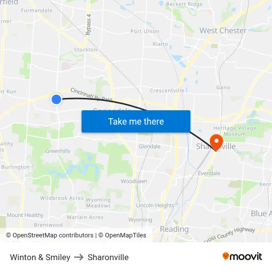 Winton & Smiley to Sharonville map