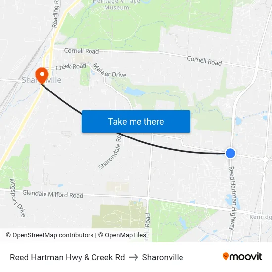 Reed Hartman Hwy & Creek Rd to Sharonville map