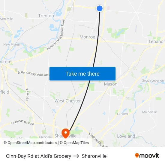 Cinn-Day Rd at Aldi's Grocery to Sharonville map