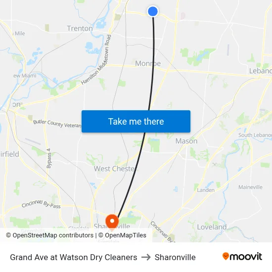 Grand Ave at Watson Dry Cleaners to Sharonville map