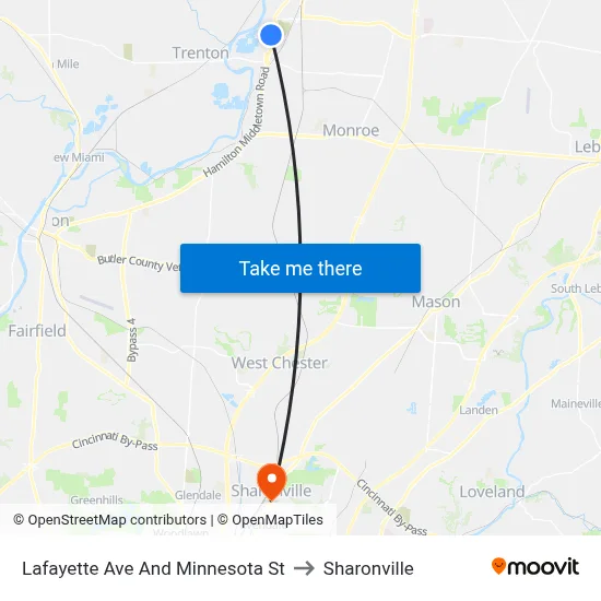 Lafayette Ave And Minnesota St to Sharonville map