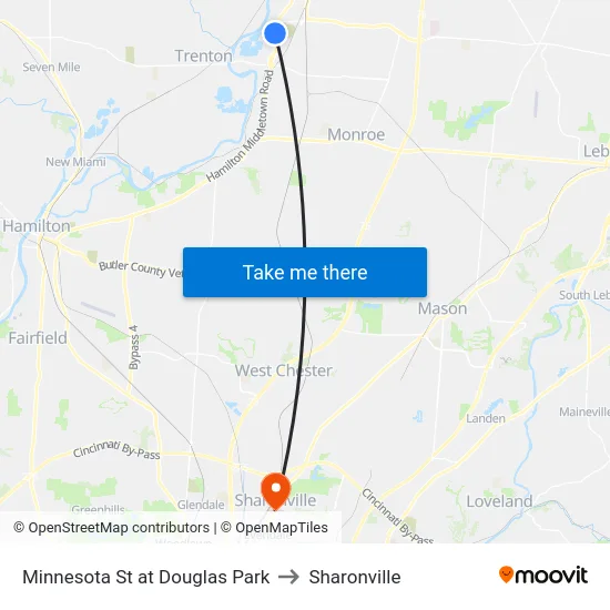 Minnesota St at Douglas Park to Sharonville map
