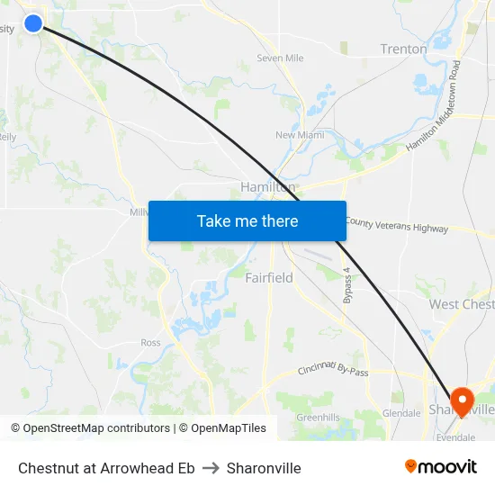 Chestnut at Arrowhead Eb to Sharonville map