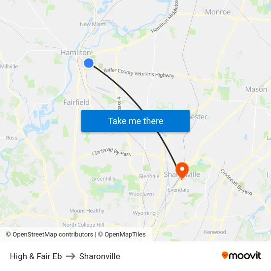 High & Fair Eb to Sharonville map