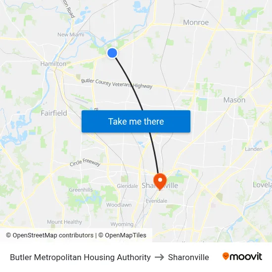 Butler Metropolitan Housing Authority to Sharonville map