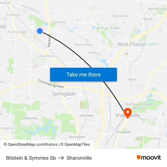 Bilstein & Symmes Sb to Sharonville map